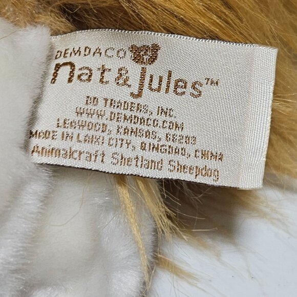 Nat & Jules Shetland Sheepdog 14 Inch Plush Dog Stuffed Animal Brown Fuzzy Toy - Picture 7 of 8